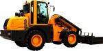 Yellow 2350mm Wheelbase 2500kg Telescopic Wheel Loader