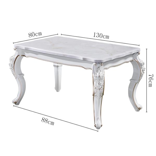 Generous Carving Family Rectangular Marble Dining Table