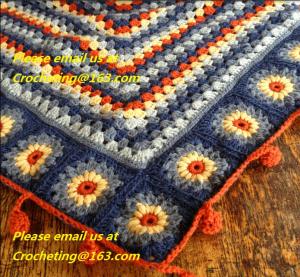 China Crochet Blankets, Sofa Cable Crochet Blanket High quality 100% cotton knit/Knitting Kids blanket on sale
