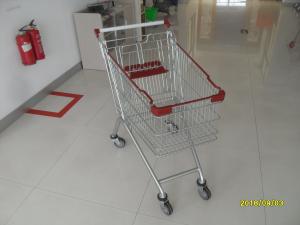 Buy cheap Durable Supermarket Shopping Carts , Wire Grocery Cart Zinc Plated Clear Powder Coating product