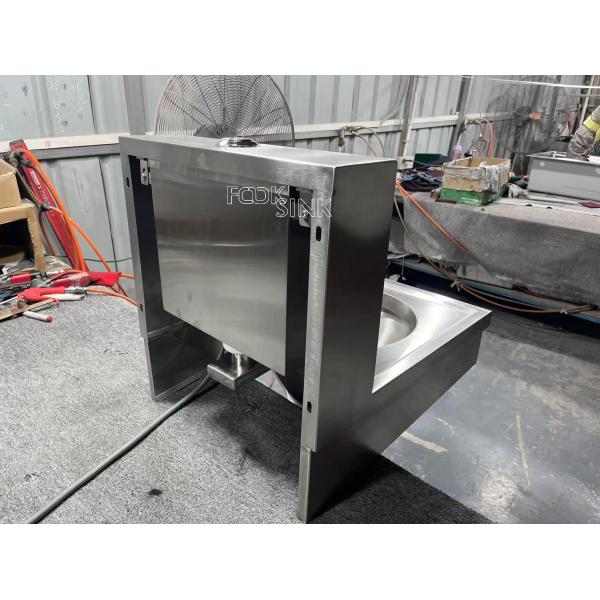 Wall Mounted Stainless Steel 304/316 Utility Single Bowl Sluice Sinks Spray gun Faucet With Flush Valve Cistern For Hospitals, clinic Medical Surgery