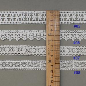OEM Polyester White Embroidery Lace Trim Edges For Dress