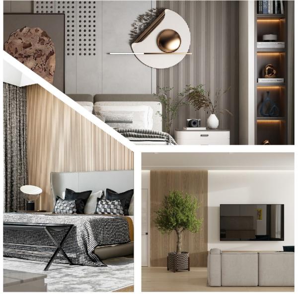 Hotel Residential WPC Wood Interior Decoration Great Wall Panels Decorative WPC Fluted Wall Panel