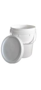 Buy cheap 5 Gallon Plastic Pail With White Screw Top Lid – White product