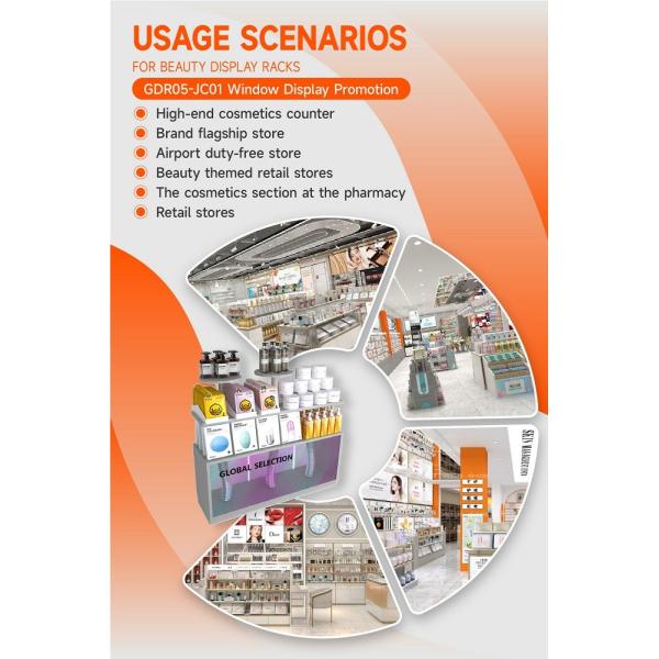 GDR05-JC01 Retail Display Rack with T8 White Light Tube and 5mm Laser Acrylic for Cosmetics Retail Stores