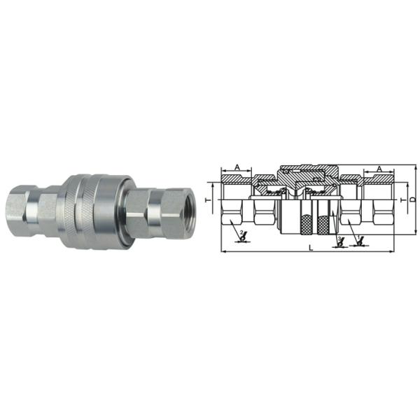 Industrial Threaded Quick Connect LSQ-CVV , BSPP Thread Mini Quick Coupling