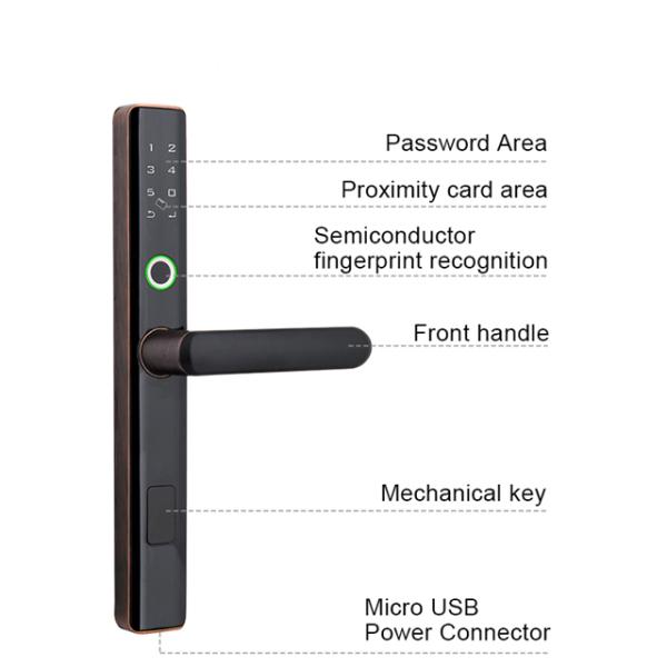 Tuya App Control Intelligent Smart Door Lock Phone Fingerprint Code Open For Home Security