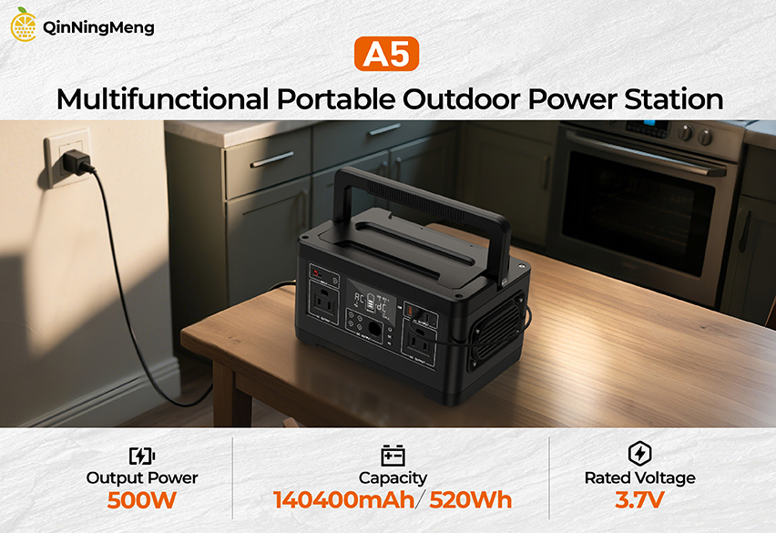 500W Solar Energy Storage Battery Portable Power Generator Multipurpose Camping Outdoor Emergency Power Supply