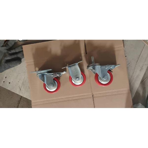 Universal Red Polyurethane Casters For Material Handling Trolley
