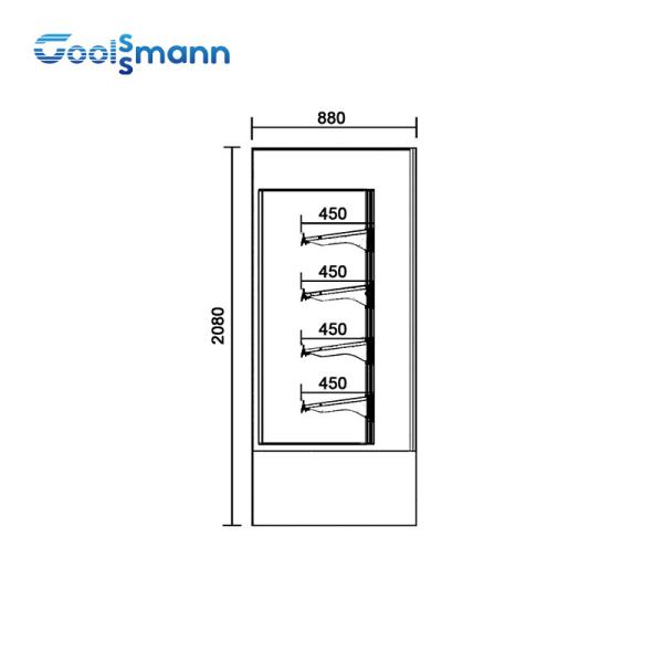 Automatic Defrost Refrigerated Display Showcase , 1200L Open Chiller Fridge