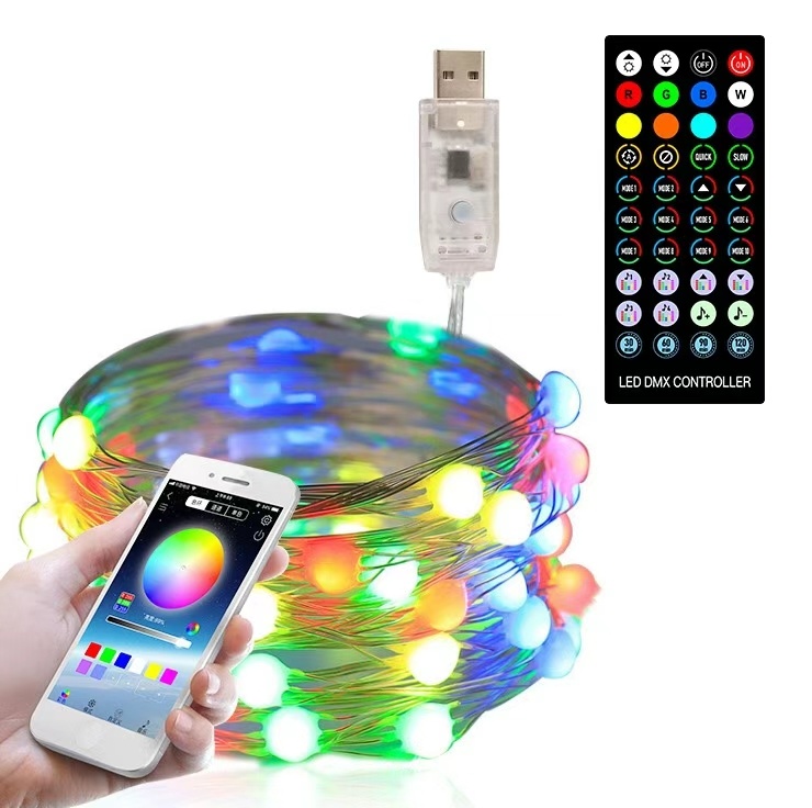 6V Solar Powered Decorative Lanterns Chrome Plating Christmas Tree String Lights