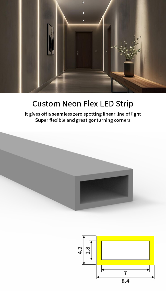 DC12V DC24V IP65 LED Strip Lights 6mm Width Neon LED Flexible Strip Light For Staircase