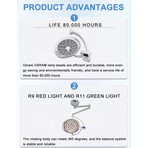 80W Wall Mounted LED Surgical Light Double Dome 5000k For Operation Room