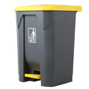 China Industrial 68L Rectangular Plastic Waste Dustbin With Foot Pedal on sale