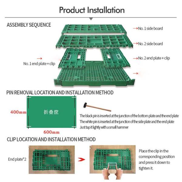 Perforated Collapsible Plastic Crates With Lids Blue Foldable