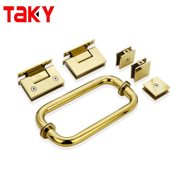 Brushed Nickel Finish Stainless Steel Shower Hinge and Glass Clamp Kit for Glass Door