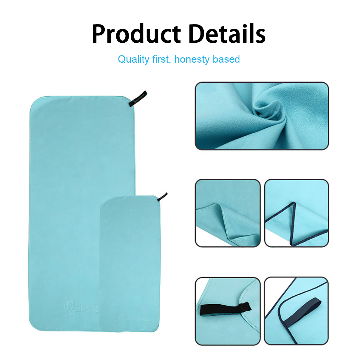 Solid microfiber sports towel custom logo wholesale suede material with mesh bag