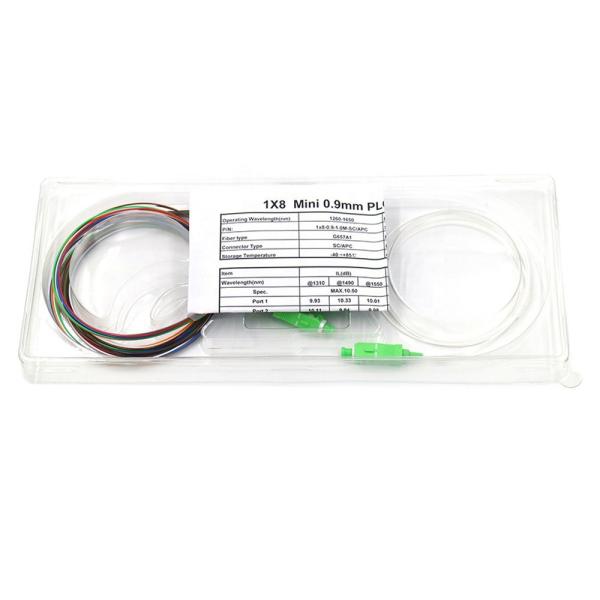 SC APC Mini Steel Tube Fiber PLC Splitter 1x8 G657A1 For Passive Optical Networks