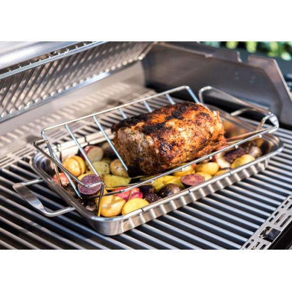 CE Multipurpose Grill Tray Rack , Stainless Steel Rib Rack For Smoker Meat