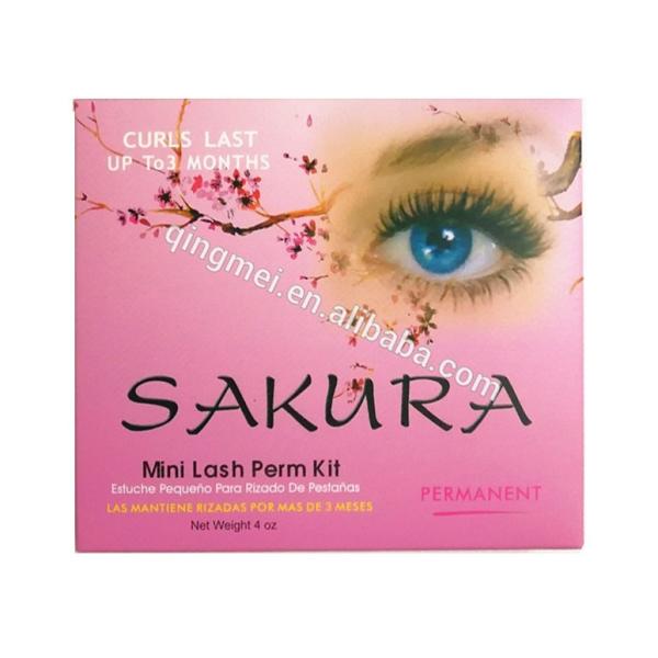 14.3*12.7*2.5 Cm Pink Highly Professional Permanent Eyelash Perm Curl Kit With 4 Perming Solution