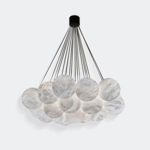 Buy cheap Customized Alabaster Chandelier Black Round Ball Chandelier Light 76W product
