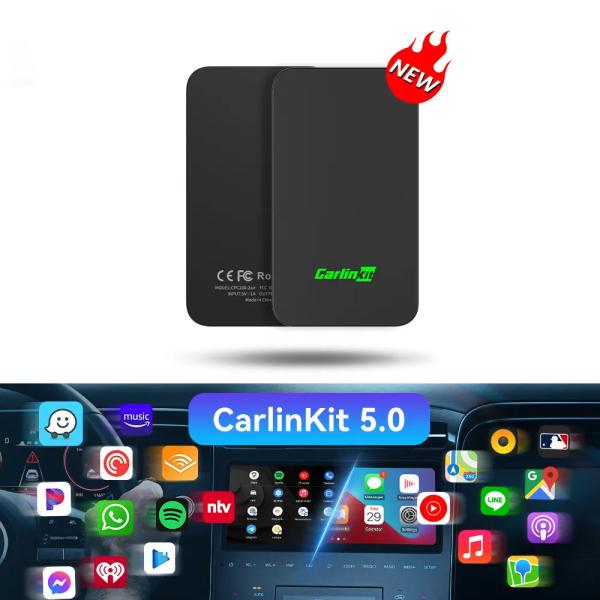 Original Carlinkit 5.0 2 In 1 Android Auto Carplay Adapter Wired To Wireless With Bluetooth WiFi Modules