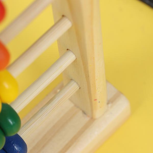 3D Geometric 15cm Wooden Bead Counting Abacus Child Toy Numbers Counting