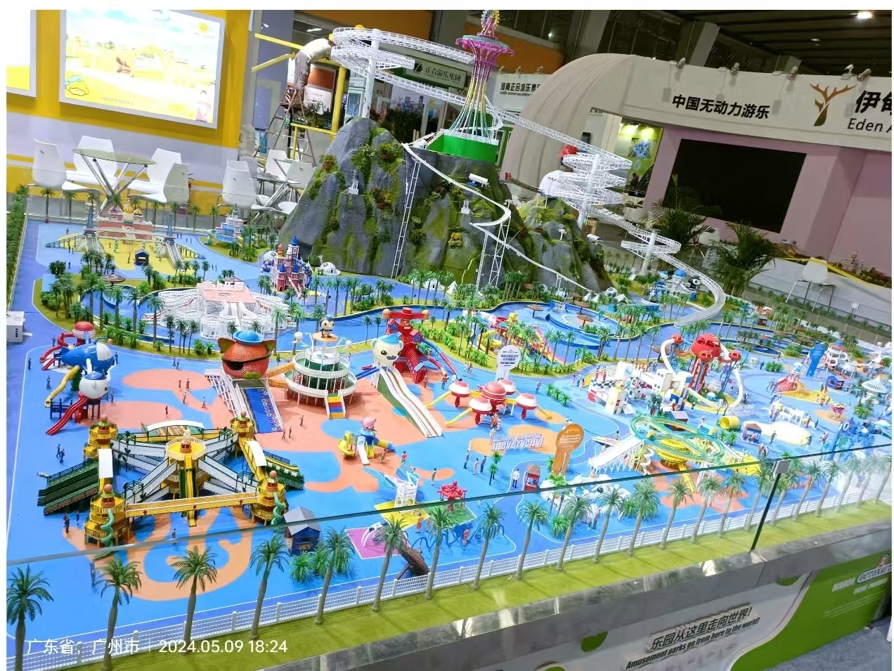 1:150 Amusement Park Models LED Lighting Model Theme Park Customized