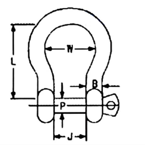 M50 Electric Screw Pin Anchor Shackle European Type Galvanized Anchor Shackle