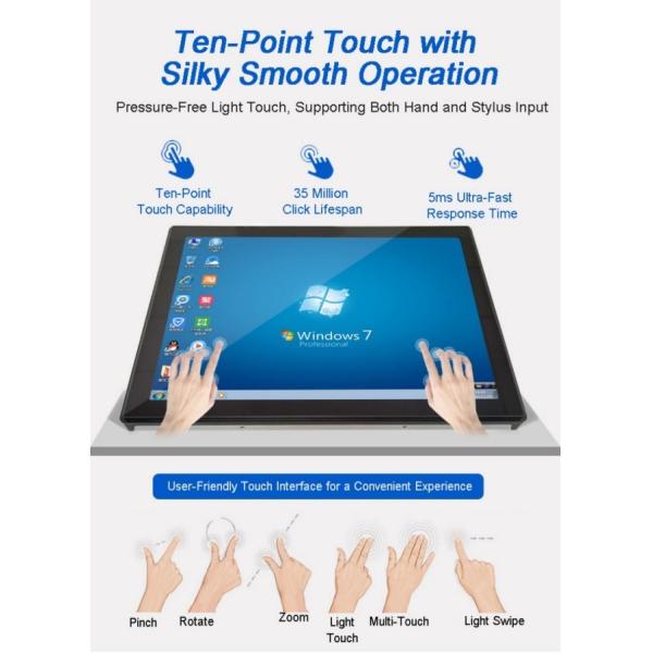 21.5-inch Embedded Industrial Panel PC PC HMI Capacitive Touch Monitor Usb IP65 Waterproof display