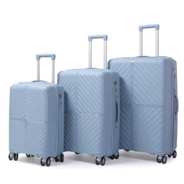 School Large Capacity 8-Wheel Spinner Trolley Cases Durable Versatile PP Eco-Friendly Light Travel Luggage Sets TSA Modern Stylish