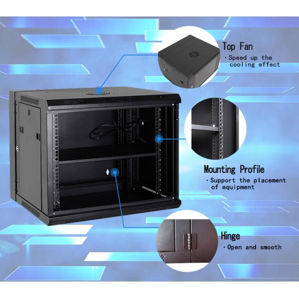 19Inch Mini Server Rack Cabinet , Wall Mount Rack Enclosure Server Cabinet