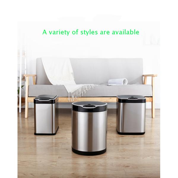 3.4 gal Garbage Slim Townew T3 Slim Stainless Steel Trash Can with Smart Sensor