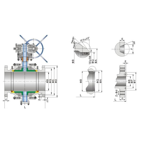 2" - 36" Soft Seated Ball Valve Stainless Steel CF8M SS316 Flanged To CL600LB Q47F