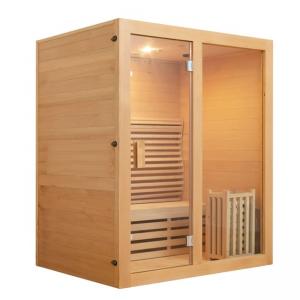 Buy cheap ROHS Tempered Glass 3 Person Steam Sauna Room Red Cedar product