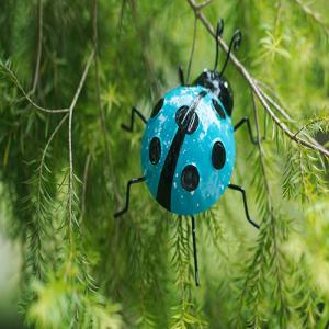 Buy cheap Metal Garden Ornaments Metal Crafts Blue Ladybug Tree Decoration product