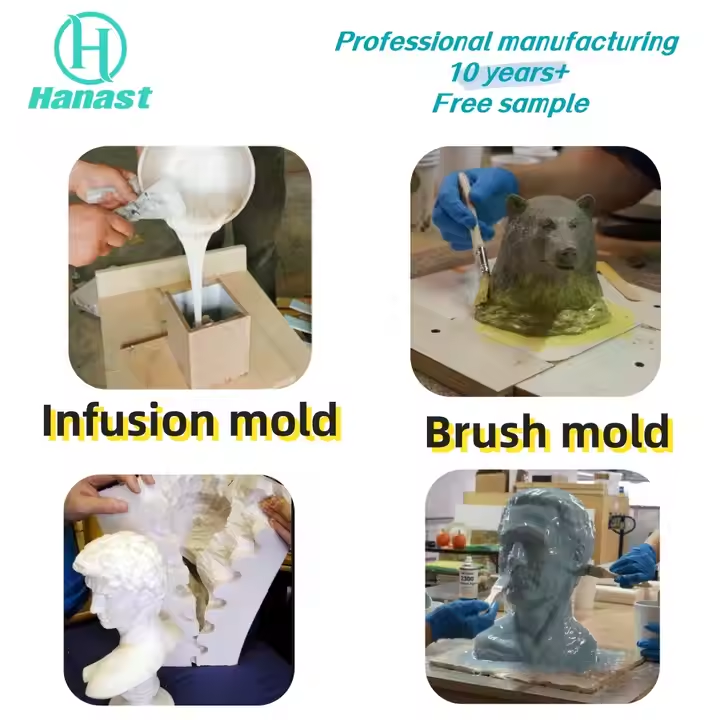 RTV 2 LSR Tin Cure Silicone Rubber Raw Material For Gypsum Sculpture