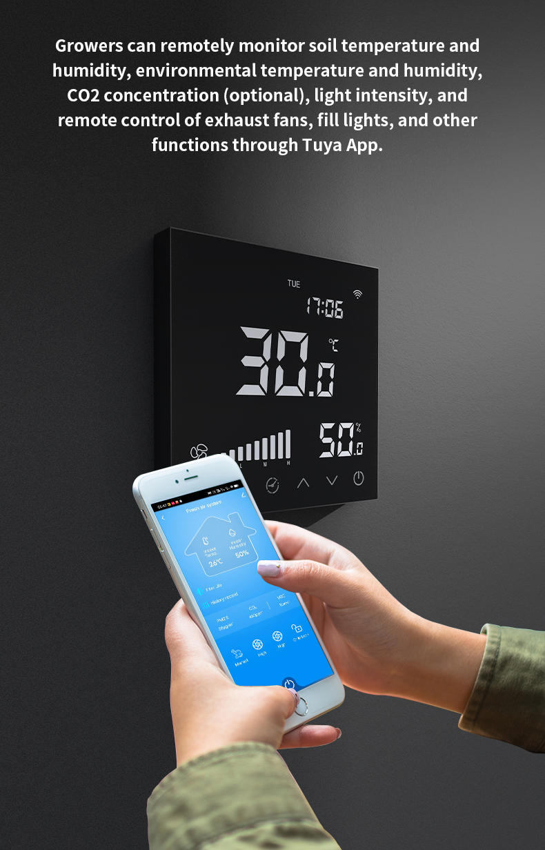 Wall Mounted Greenhouse Controllers humidity Temperature Controller For Smart Farming