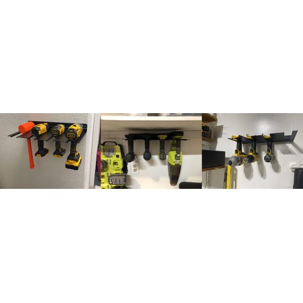 Heavy Duty Wall Mounted Power Tools Storage Organizer Cordless Drill Holder Rack with Shelf