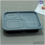 3-Compartment Takeaway Plastic Food Container-Microwavable Disposable Container