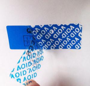 Buy cheap Custom Blue Tamper Evident Security Labels Warranty Void If Removed product