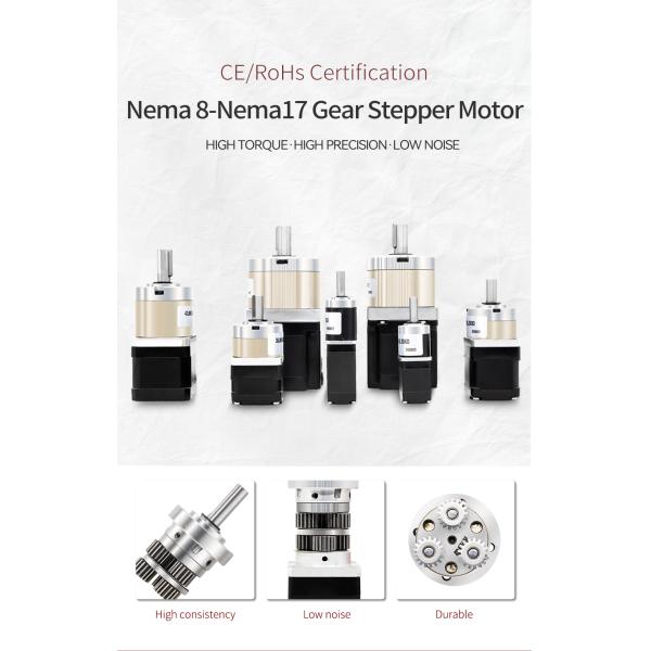 Nema8 20mm 0.5A 0.8A Mini Micro Planetary Gearbox Stepper Motor 5.2 1 with Metal Ring