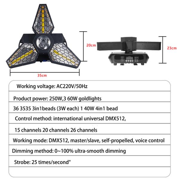 DMX Controlled LED RGB Maple Leaf Rotating Retro Light Versatile Background Effect Illumination for Enhanced Atmospheric