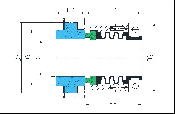 10-30mm Outside Mounted Ptfe Bellow Seal Replacement Of John Crane WB2