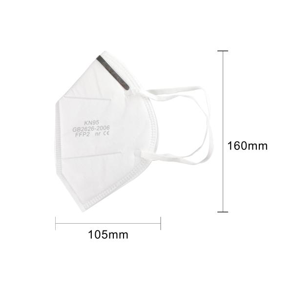 Hypoallergenic Foldable Ffp2 Mask Size 160 * 150mm High Filtration Capacity