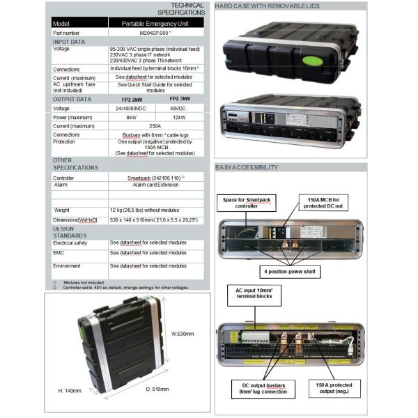 CE UL Eltek FP2 Emergency Flatpack Power System M204EP.000
