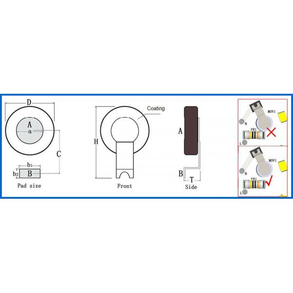 Round Button Shape High Surge Surface Mount Metal Oxide Varistor JYVDR5D271K For DOB AC LED