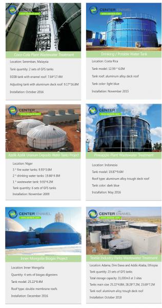 Glass Lined Steel Industrial Water Storage Tanks For Industrial Wastewater Treatment Project