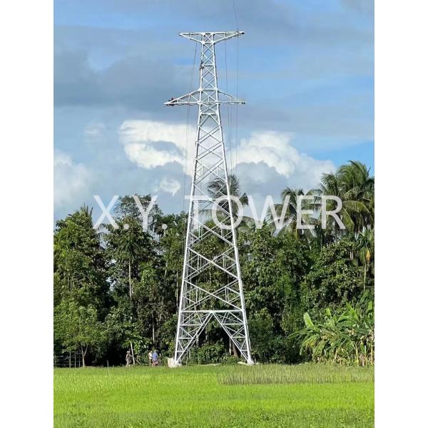 Galvanized High Tension 400kv Electric Transmission Line Steel Tower