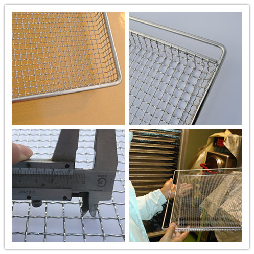 Food Grade Metal Wire Mesh Tray For Drying Ss Perforated Container
